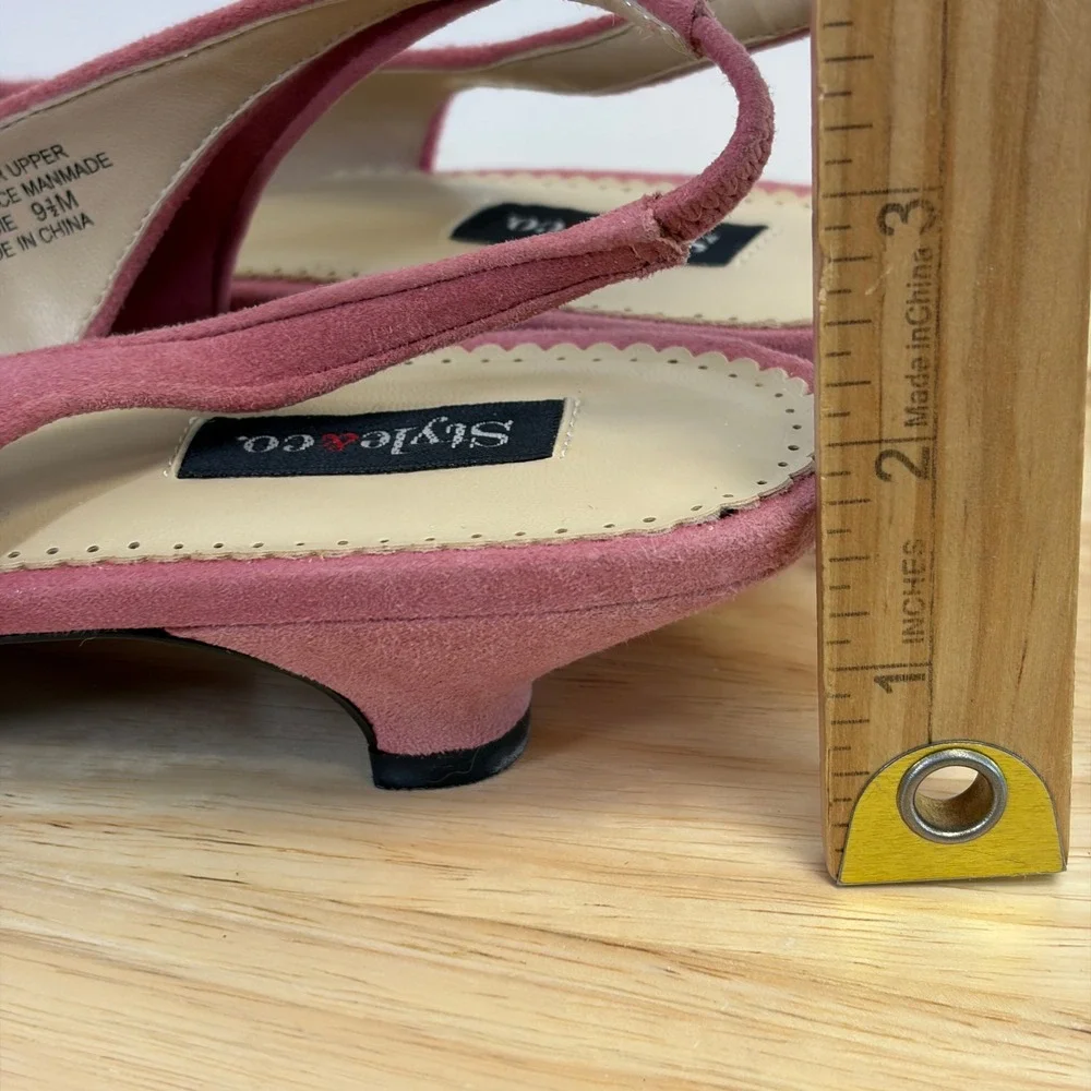 Style & Co Debbie Slingback Suede Kitten Heels Women Size 9.5 Coquette Romantic